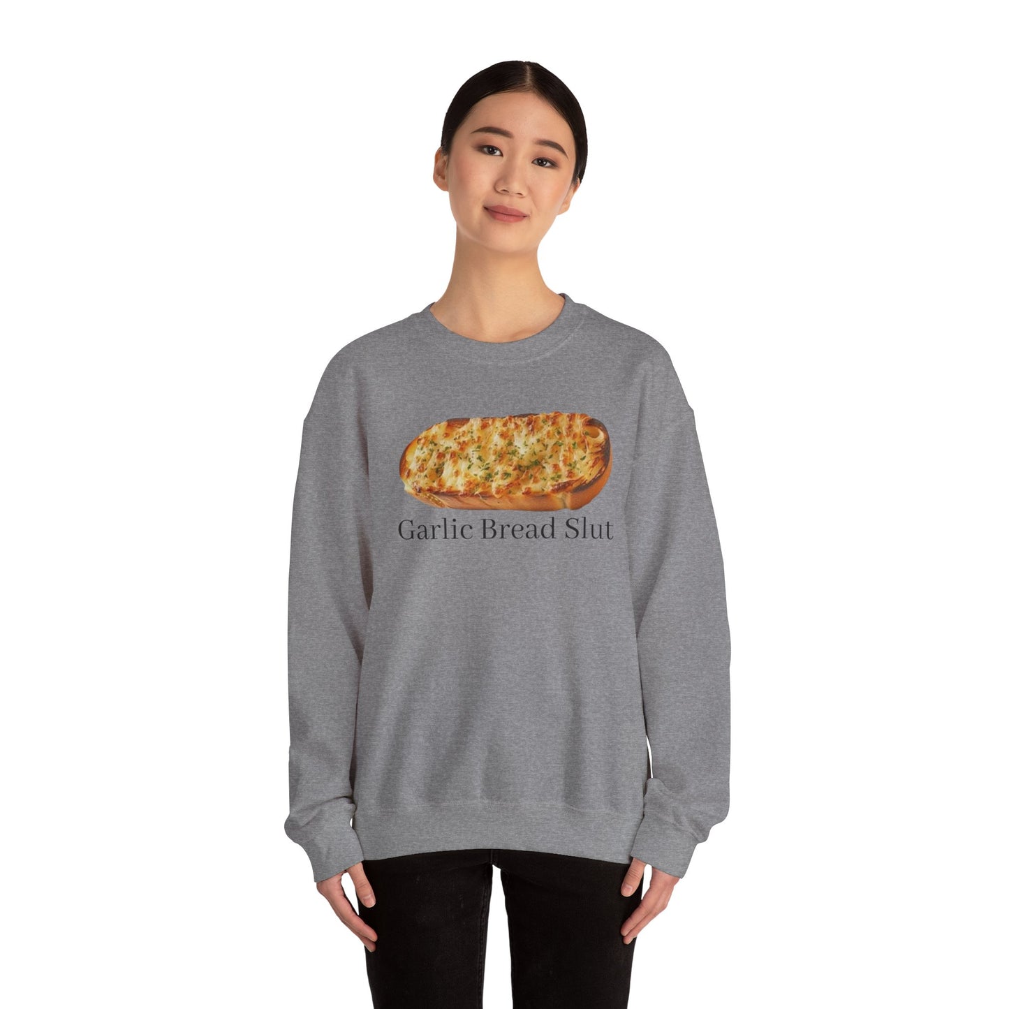 Garlic Bread Sl*t Adult Unisex Crewneck,  Gift Shirt, Parody crewneck