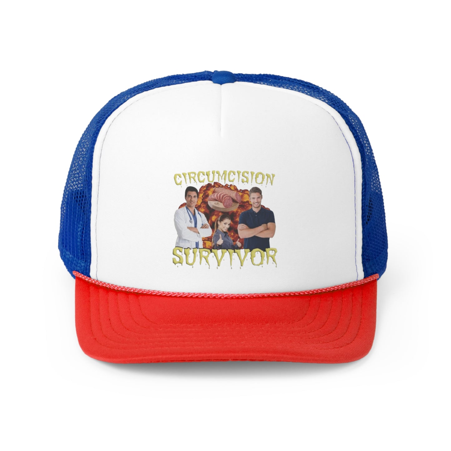 Circumcision Survivor Trucker Hat, Funny Hats, Gift Hat, Parody Trucker Hat, Trendy Hats, Meme Hat