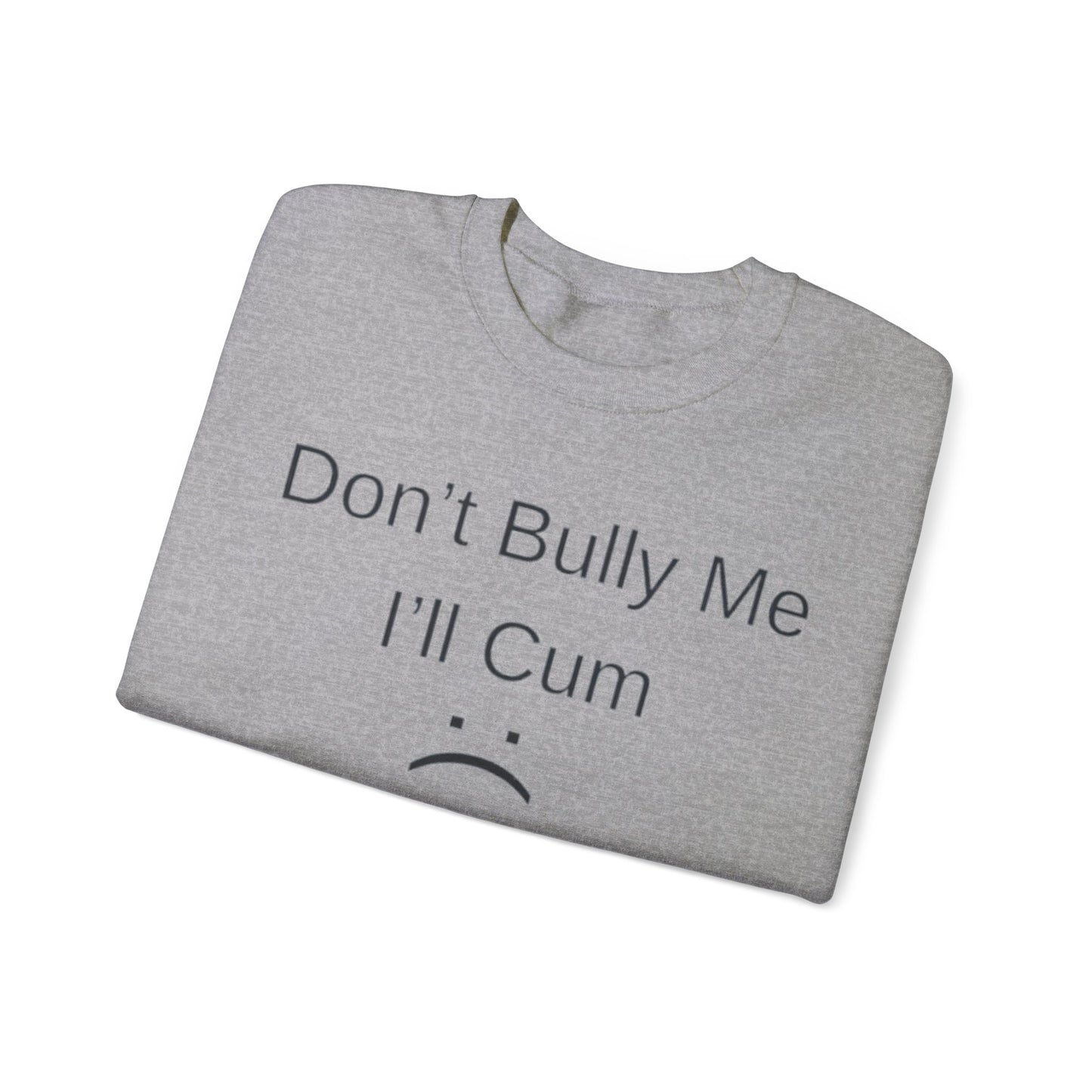 Don't Bully Me I'll Cum Adult Unisex Crewneck,  Gift Shirt, Parody crewneck