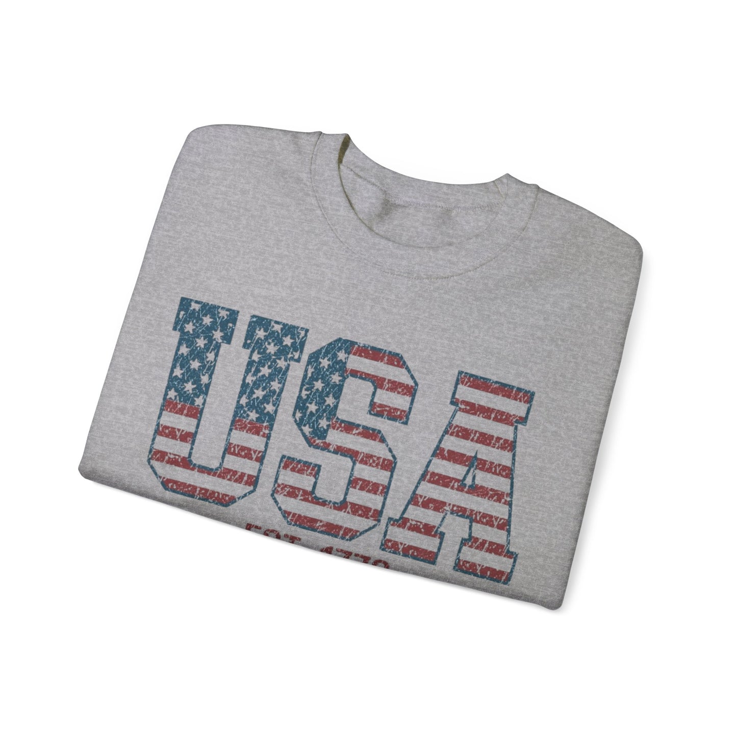 USA Est. 1776 Flag Themed Crewneck Unisex Crewneck Sweatshirt