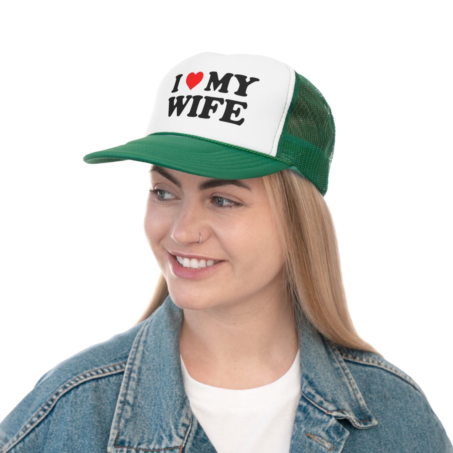 I Love My Wife Trucker Hat, Funny Hats, Gift Hat, Parody Trucker Hat, Trendy Hats, Meme Hat