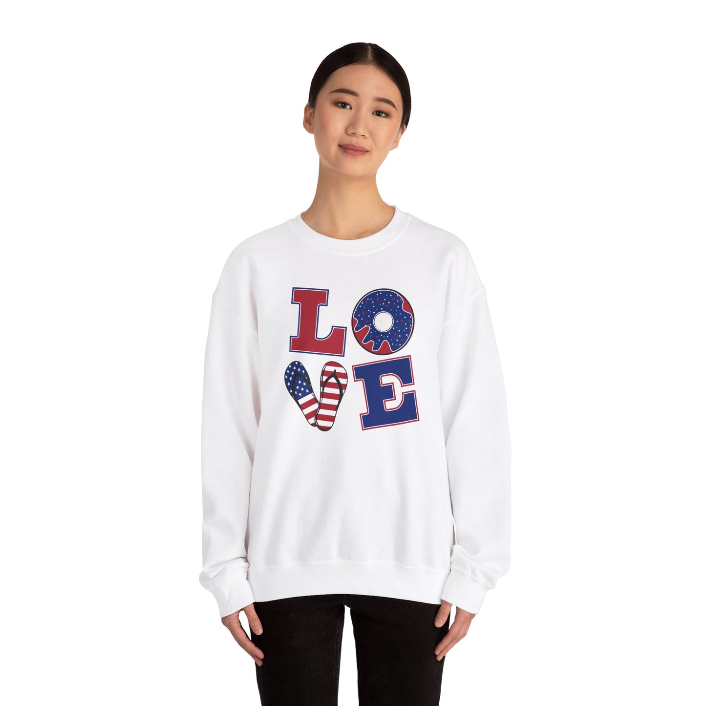 Love America Themed Unisex Crewneck Sweatshirt