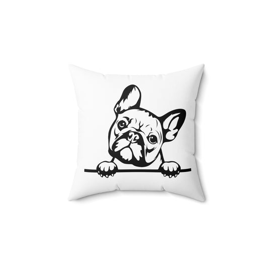 French Bulldog Polyester Square Pillow