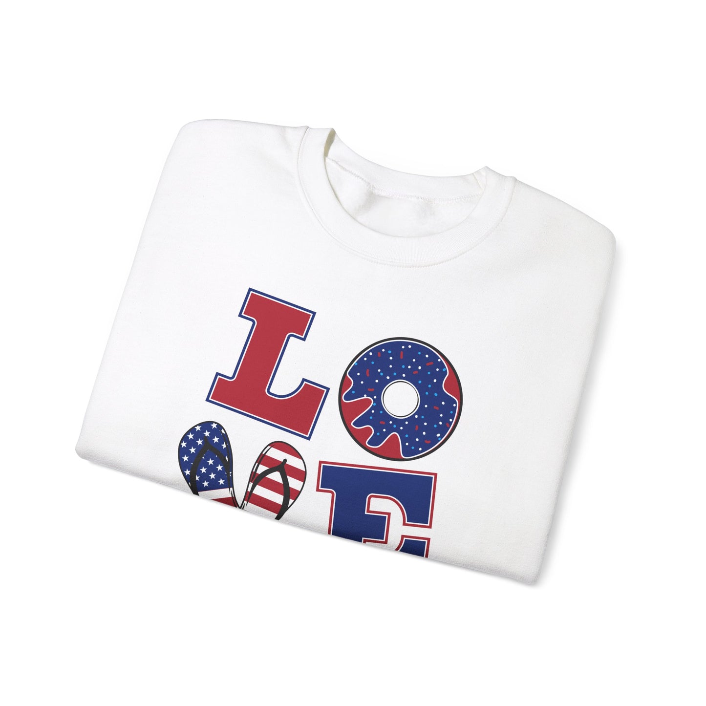 Love America Themed Unisex Crewneck Sweatshirt