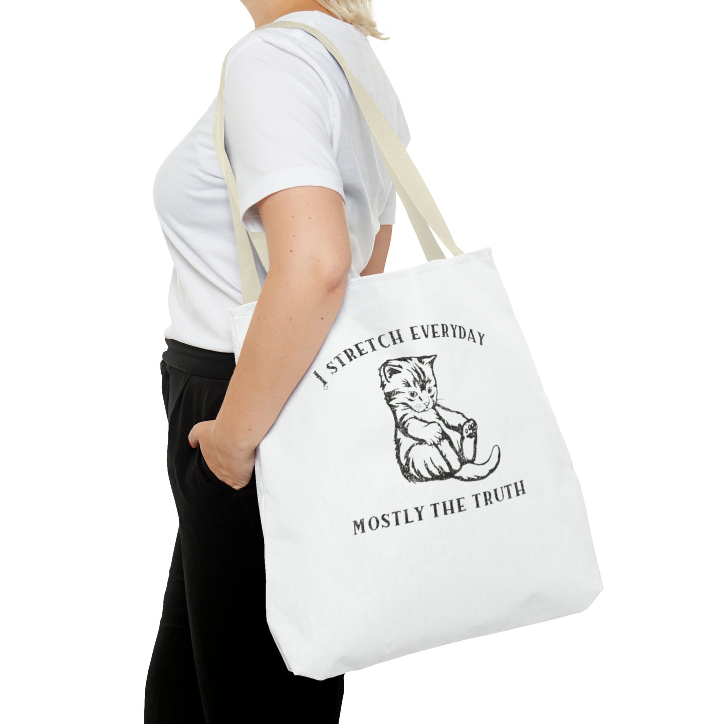 I Strecth Everyday Mostly The Truth Meme Tote Bag