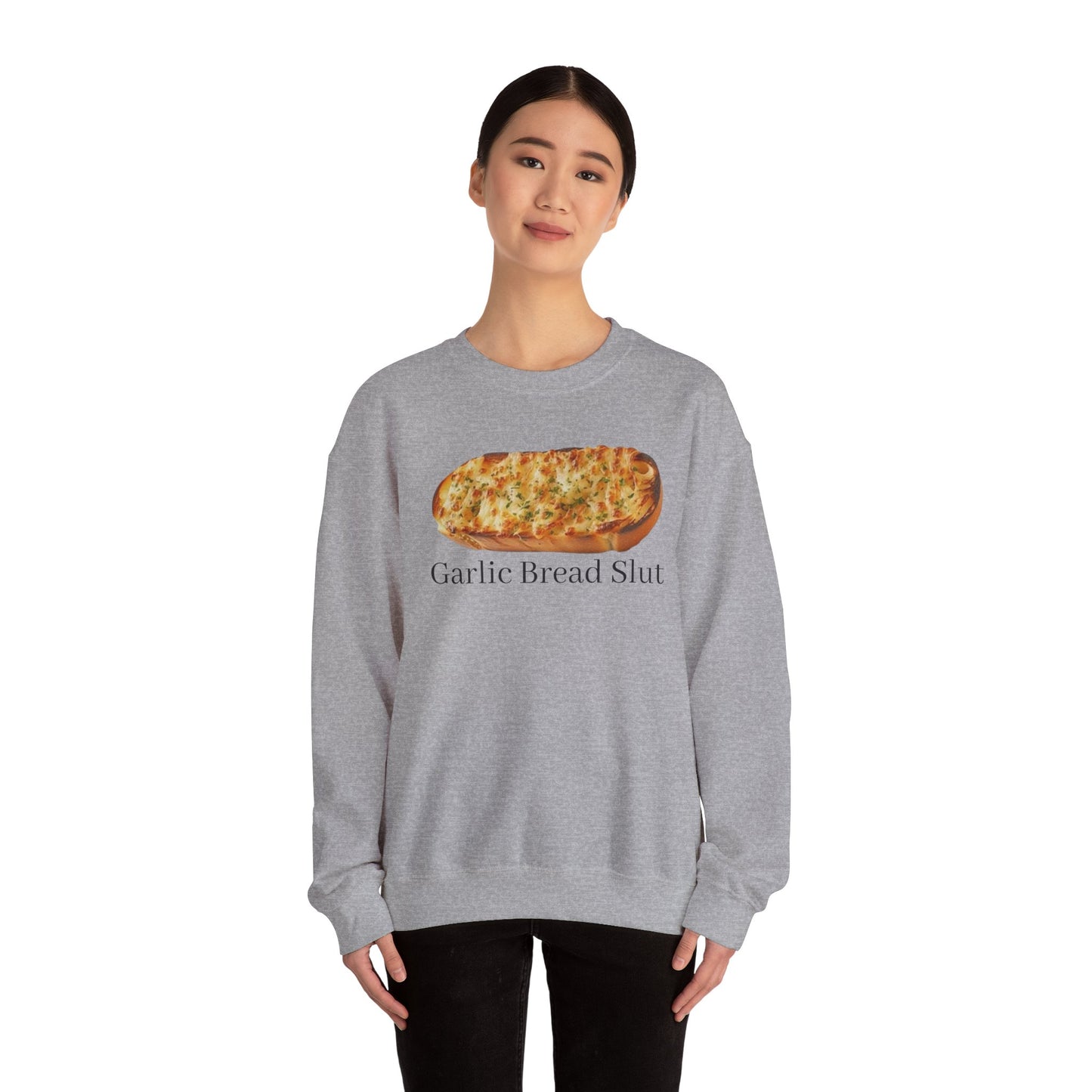 Garlic Bread Sl*t Adult Unisex Crewneck,  Gift Shirt, Parody crewneck