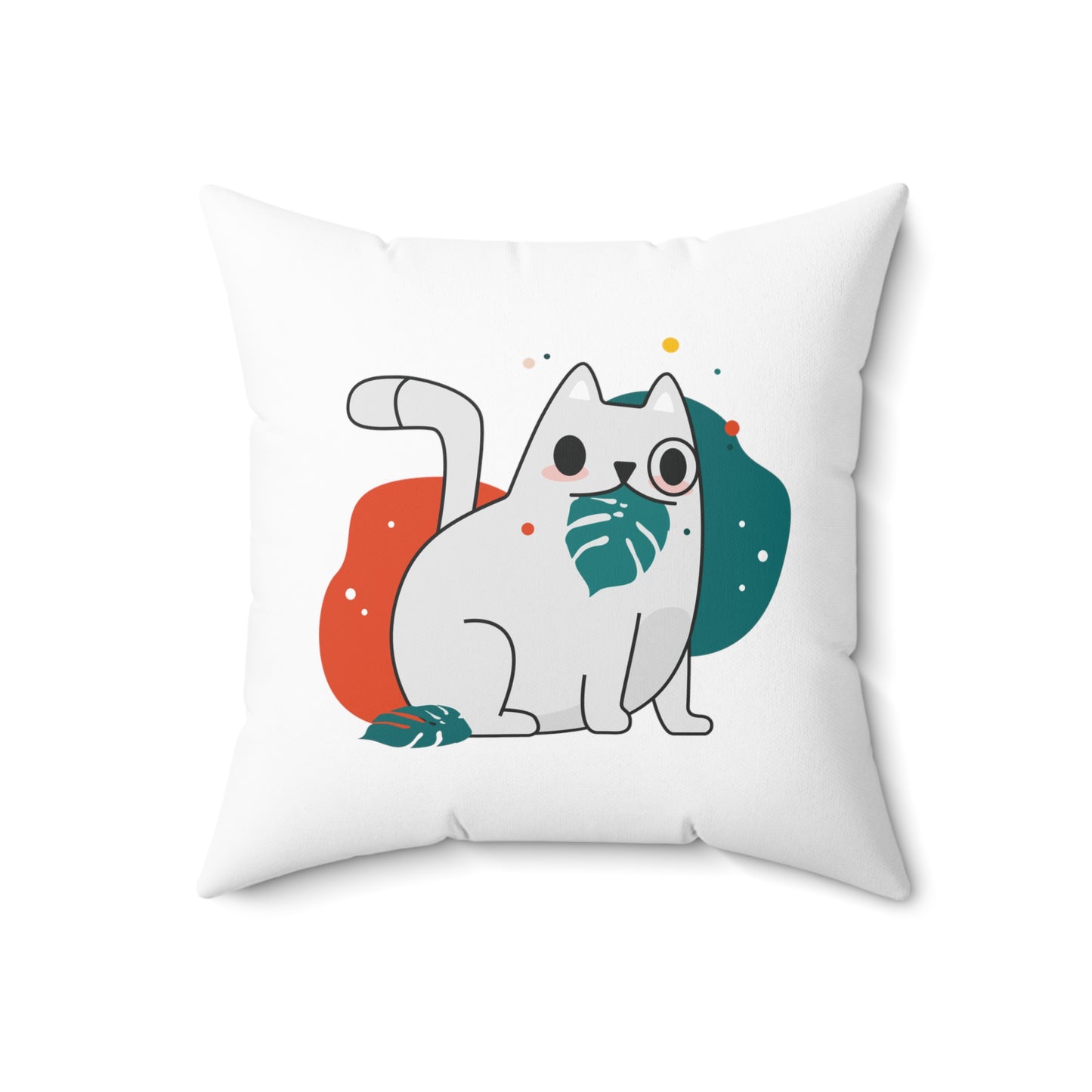 Cat Artistic Pet Aesthetic Polyester Square Pillow