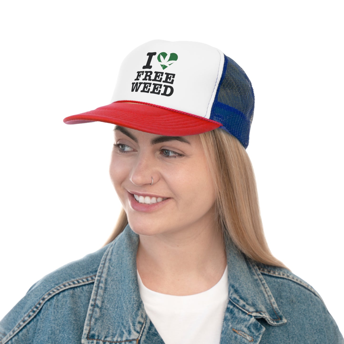 I Love Free Weed Trucker Hat, Funny Hats, Gift Hat, Parody Trucker Hat, Trendy Hats, Meme Hat