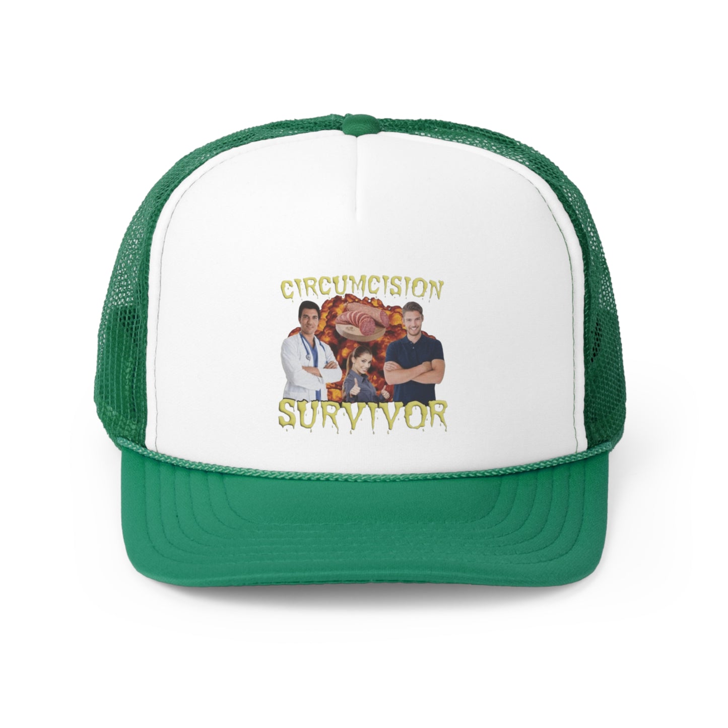 Circumcision Survivor Trucker Hat, Funny Hats, Gift Hat, Parody Trucker Hat, Trendy Hats, Meme Hat