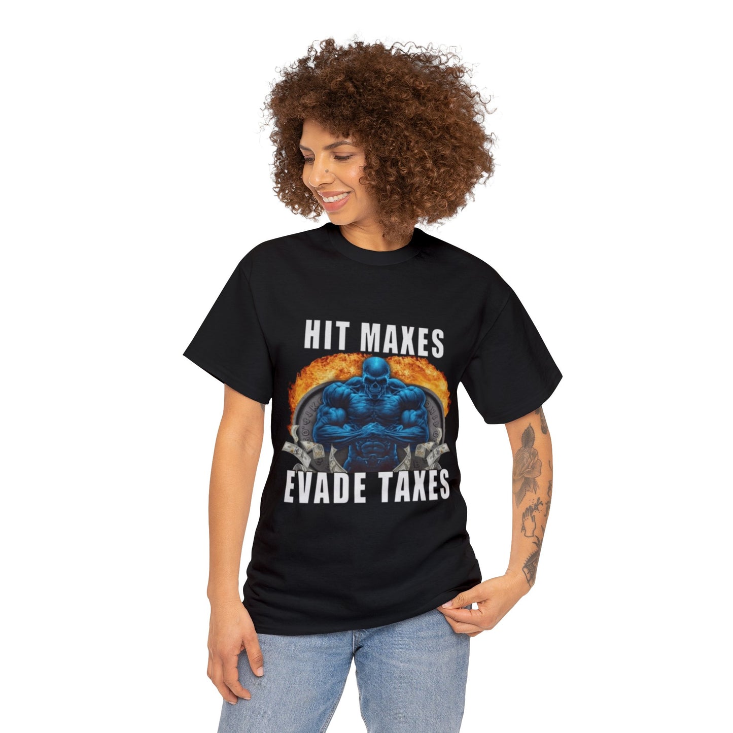 Hit Maxes Avoid Taxes Adult Unisex Shirt, Funny Gym Meme Shirt