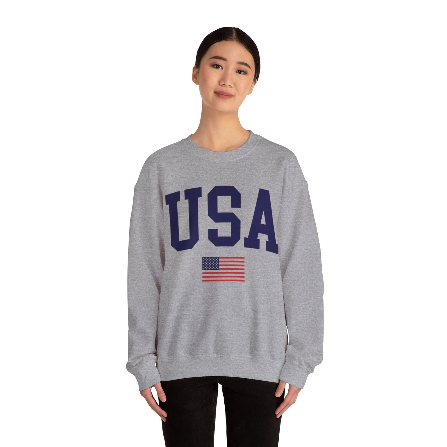 USA Flag Themed Crewneck Unisex Crewneck Sweatshirt