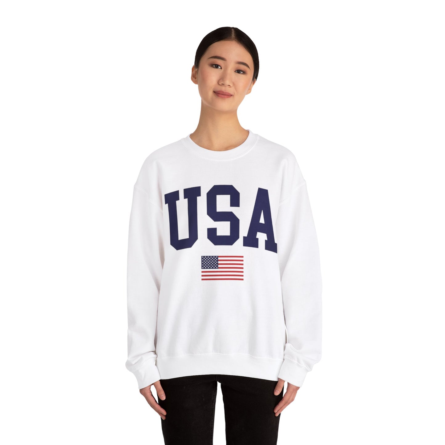 USA Flag Themed Crewneck Unisex Crewneck Sweatshirt