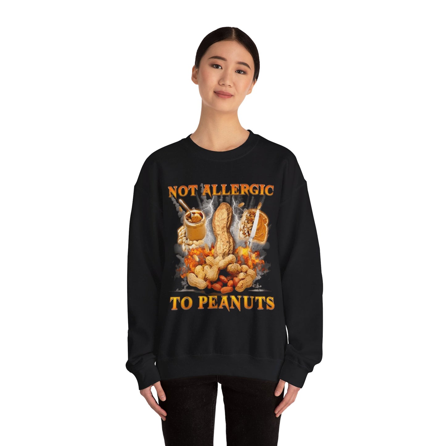 Not Allergic To Peanuts Unisex Crewneck Sweatshirt