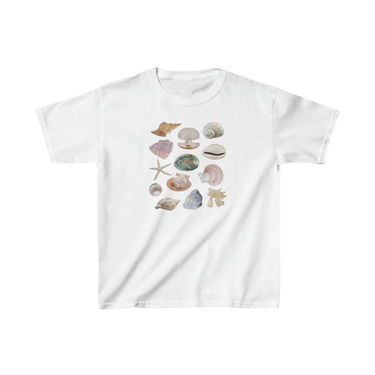 Sea Shells Baby Tee, Y2K Tshirt, Girlfriend Gift, 90's fashion, Cute Women's Fitted Tee, Y2K Baby Tee, Girlfriend Gift