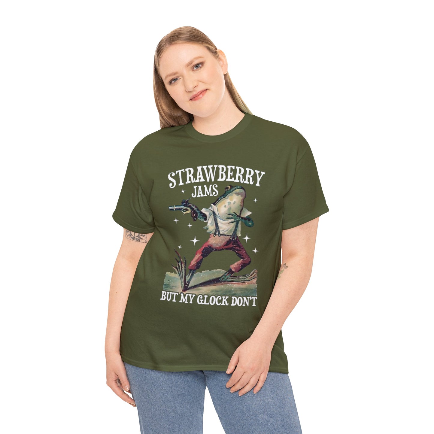 Strawberry Jams But My Glock Don't Funny Adult Unisex Shirt