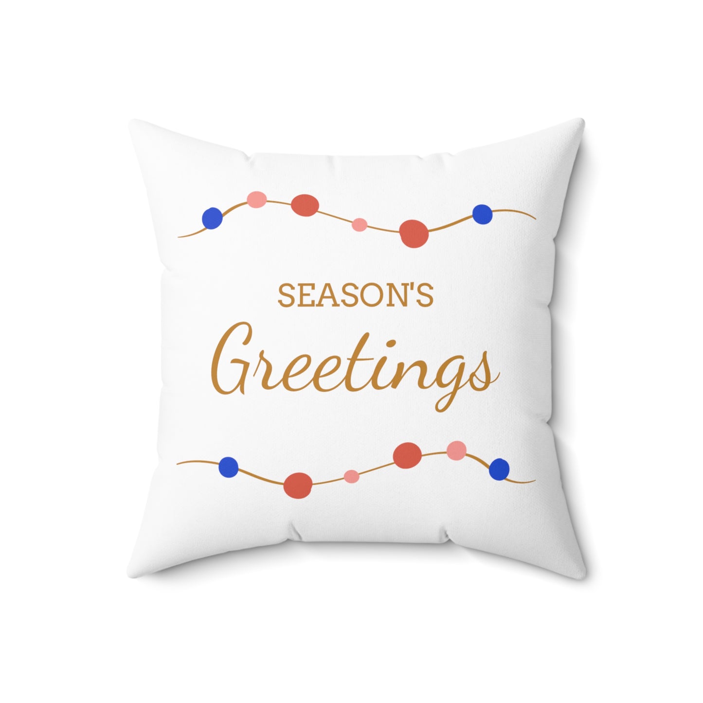 Seasons Greetings Aesthetic Polyester Square Pillow