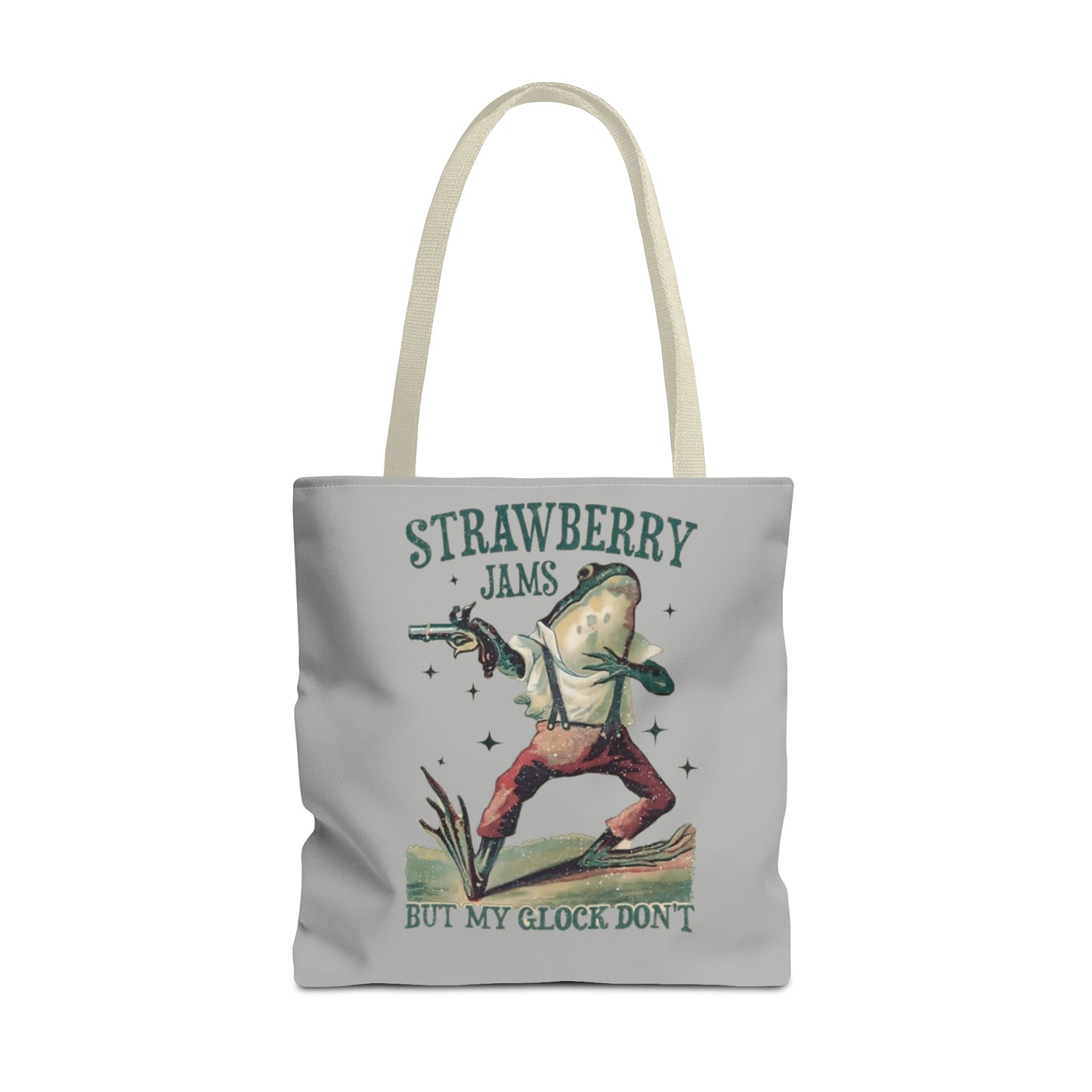 Strawberry Don't Jam But My Glock Does Meme Tote Bag