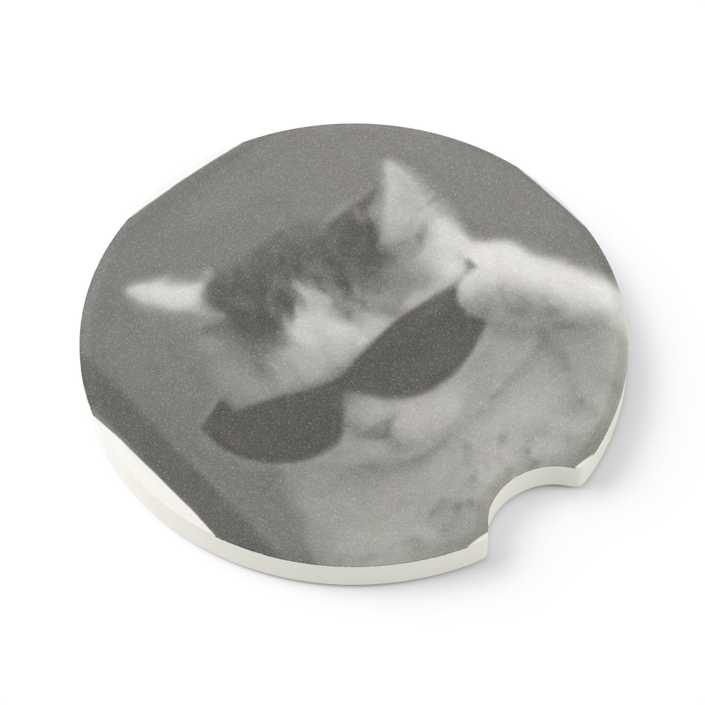 Cat With Sunglasses Soapstone Car Coaster