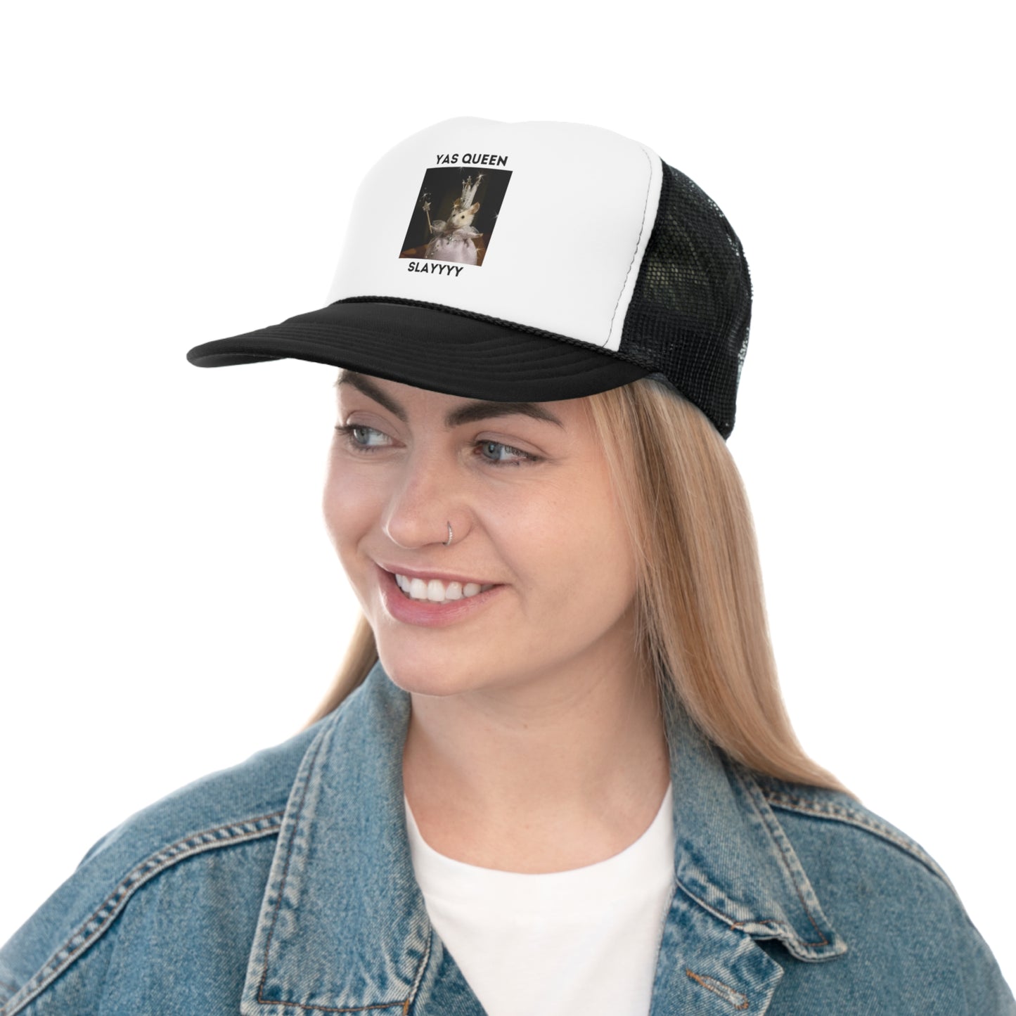 Yas Queen Slayyyy Trucker Hat, Funny Hats, Gift Hat, Parody Trucker Hat, Trendy Hats, Meme Hat