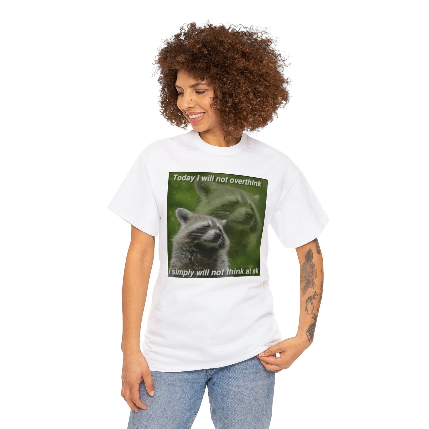 Today I Will Not Overthink, Simply Will Not Think At All , Possum Shirts, Cute Opossum Tee, Dank Meme Quote Shirt, Trash Panda Meme