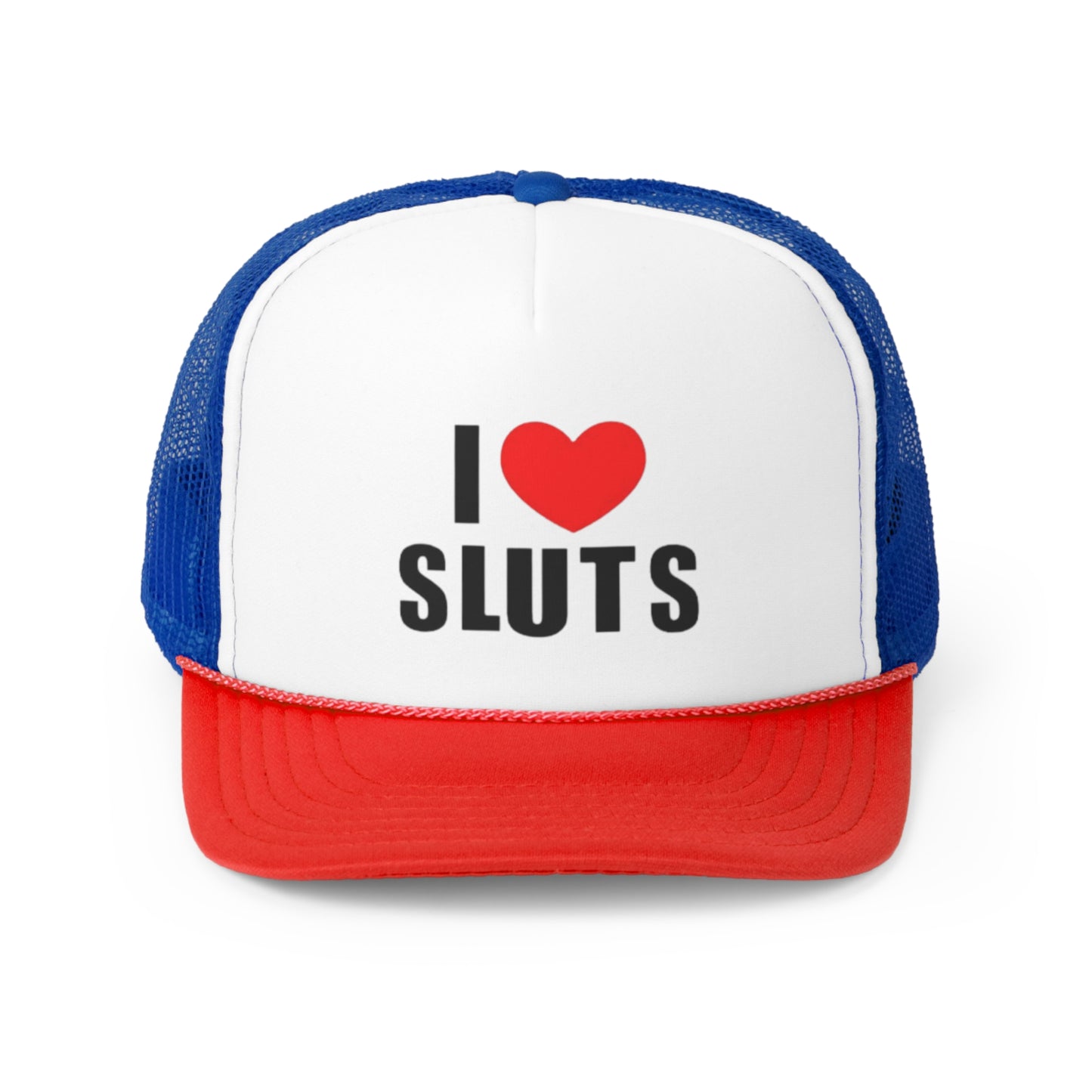 I Love Sluts Trucker Hat, Funny Hats, Gift Hat, Parody Trucker Hat, Trendy Hats, Meme Hat