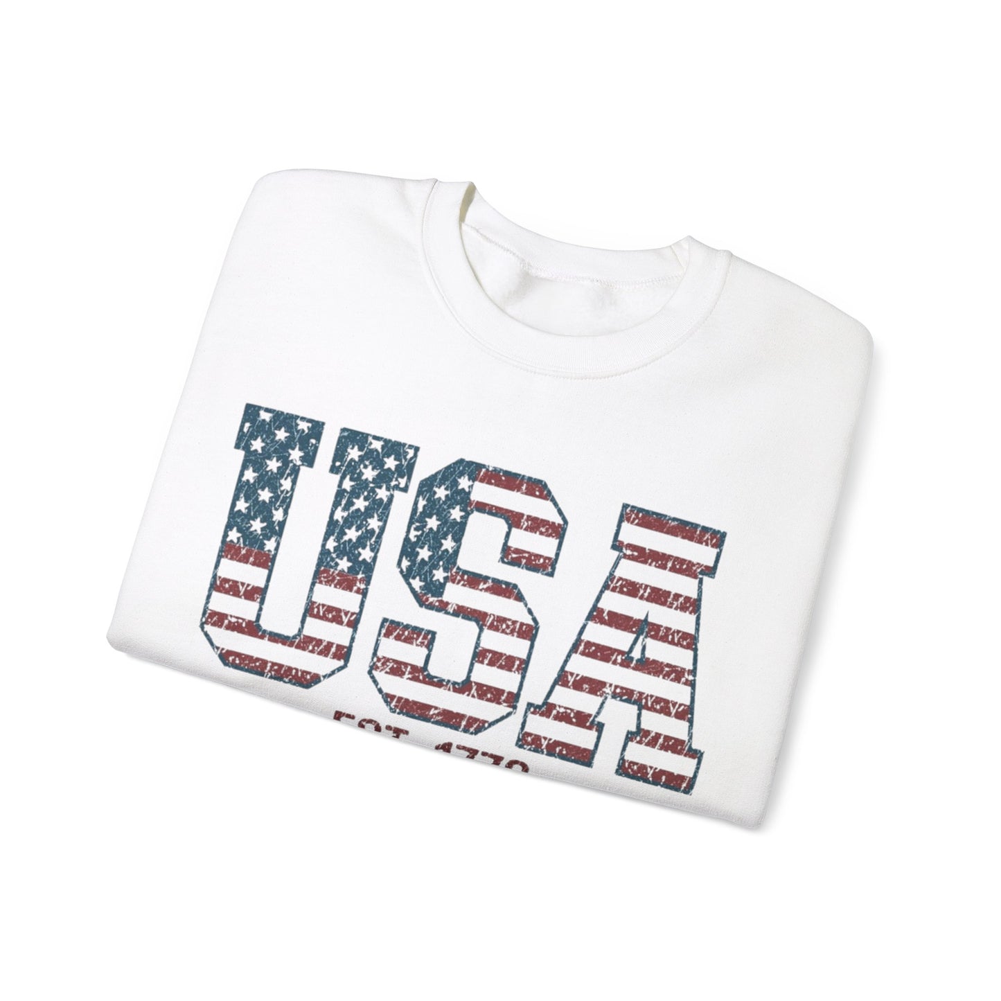 USA Est. 1776 Flag Themed Crewneck Unisex Crewneck Sweatshirt