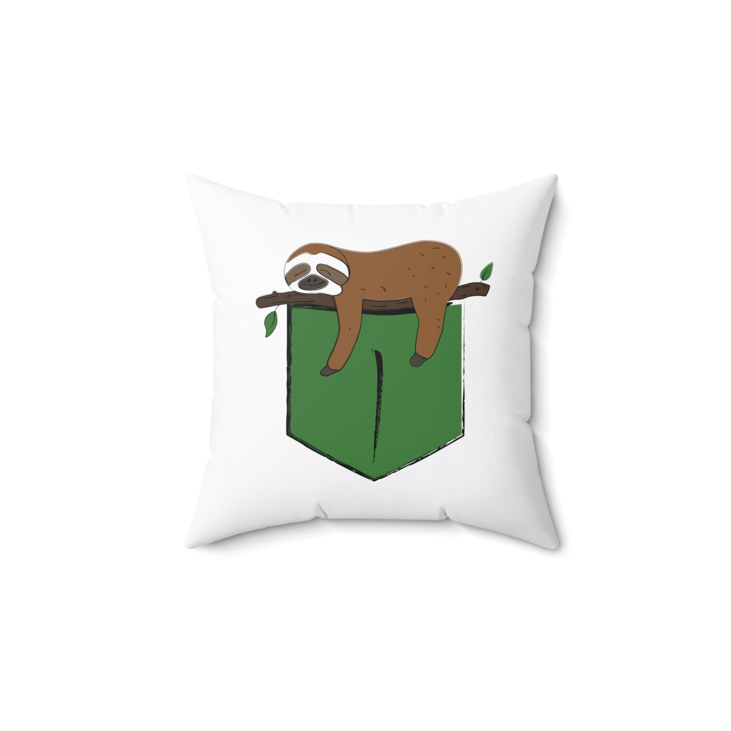 Sleepy Sloth Aesthetic Polyester Square Pillow