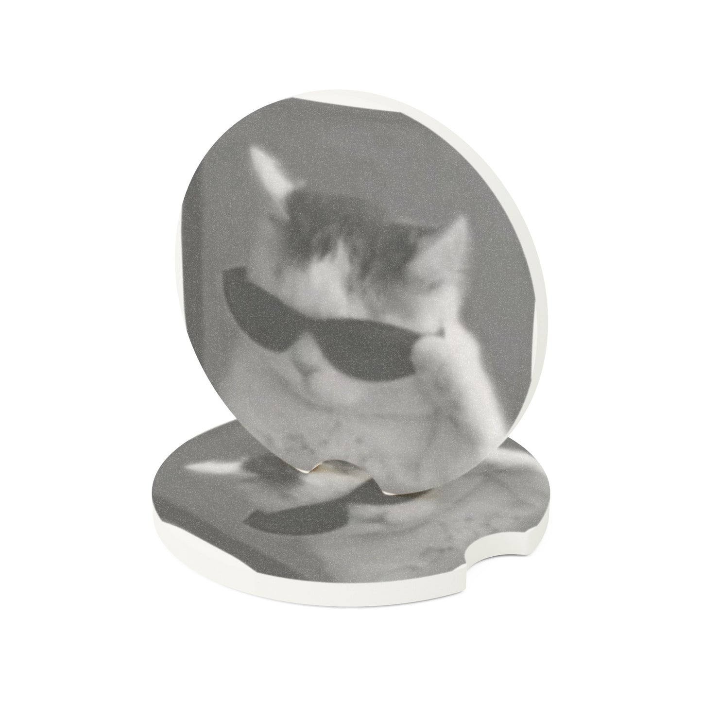 Cat With Sunglasses Soapstone Car Coaster