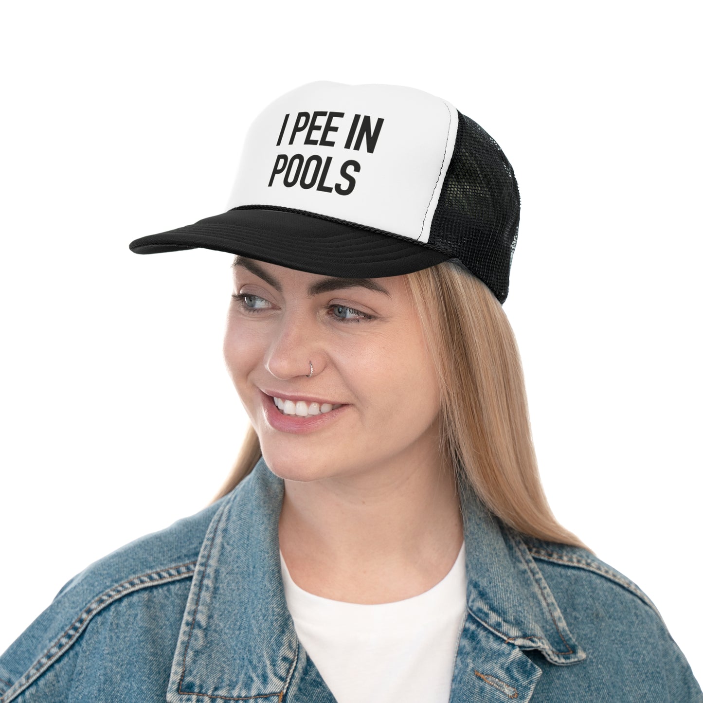 I Pee In Pools Trucker Hat, Trendy Hats, Meme Hat