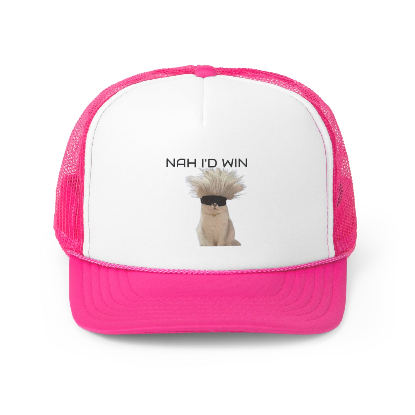 Nah I'd Win Trucker Hat, Funny Hats, Gift Hat, Parody Trucker Hat, Trendy Hats, Meme Hat