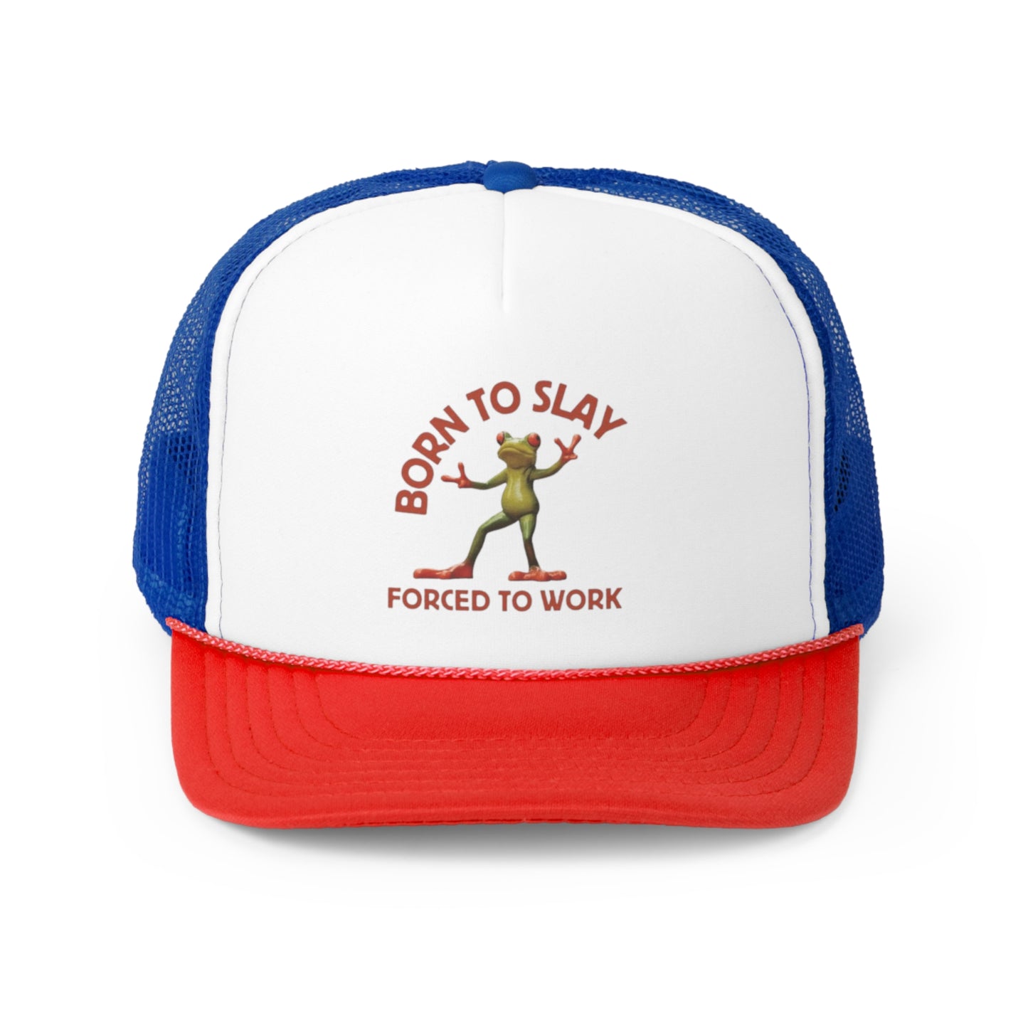 Born To Slay Forced To Work Trucker Hat, Funny Hats, Gift Hat, Parody Trucker Hat, Trendy Hats, Meme Hat