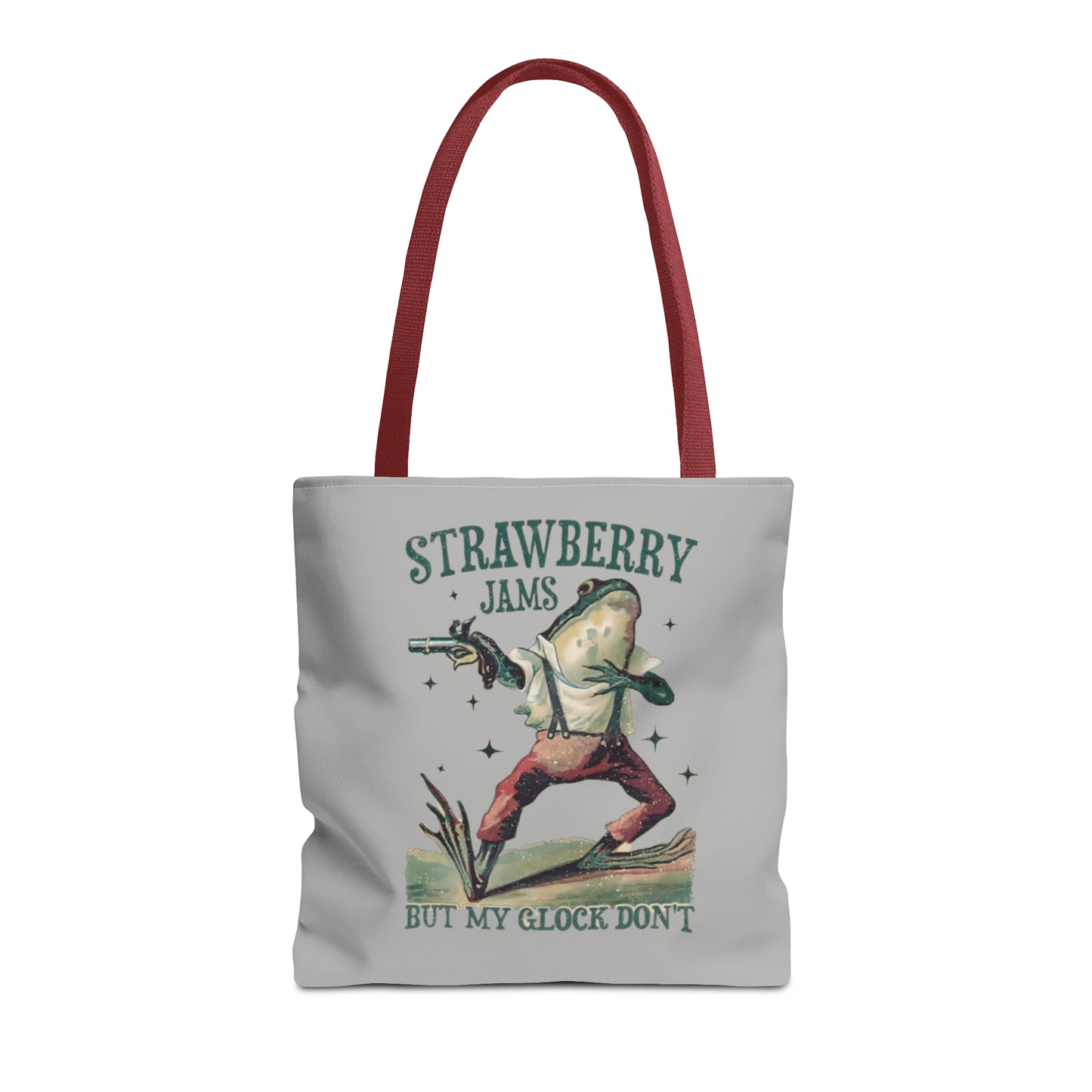 Strawberry Don't Jam But My Glock Does Meme Tote Bag