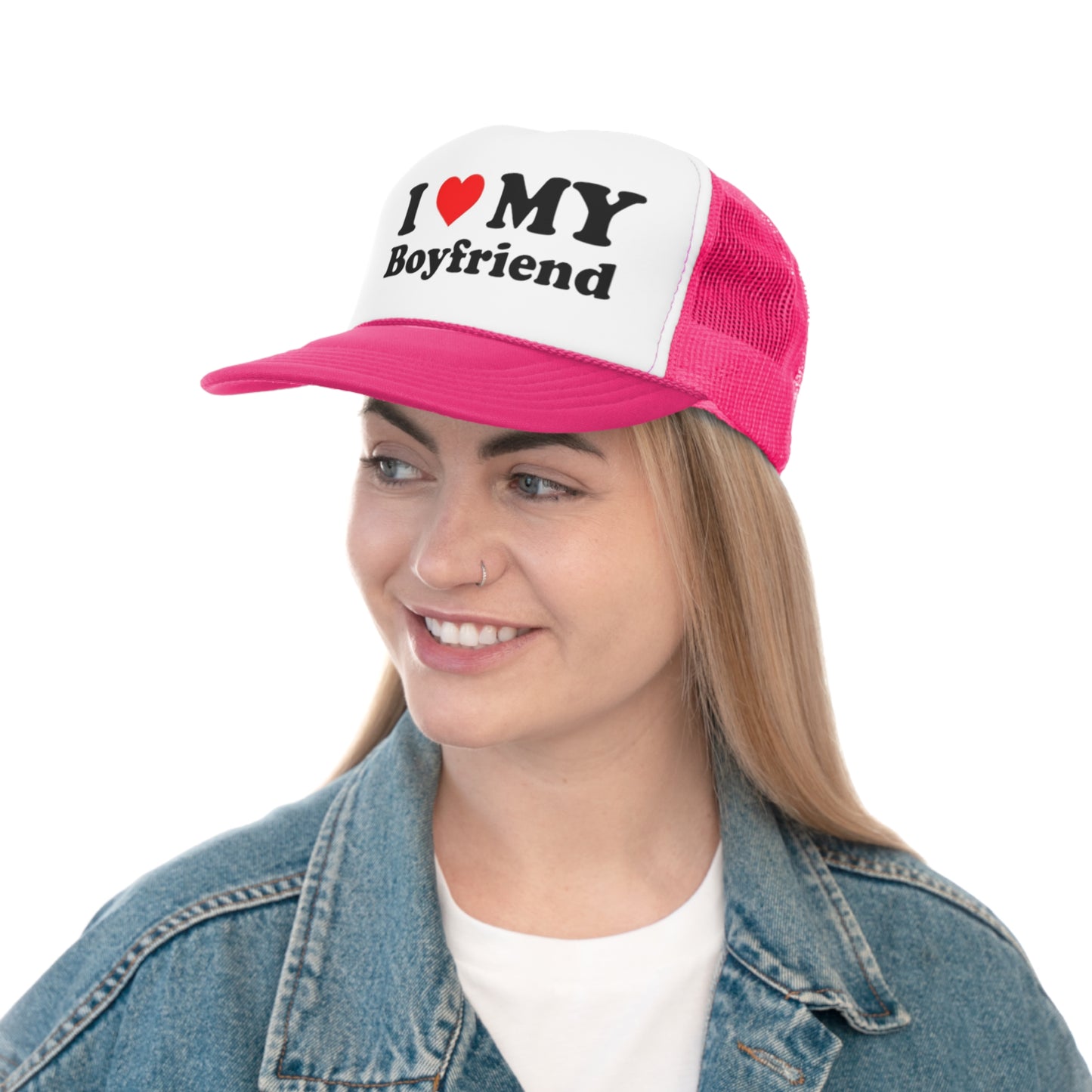 I Love My Boyfriend Trucker Hat, Funny Hats, Gift Hat, Parody Trucker Hat, Trendy Hats, Meme Hat