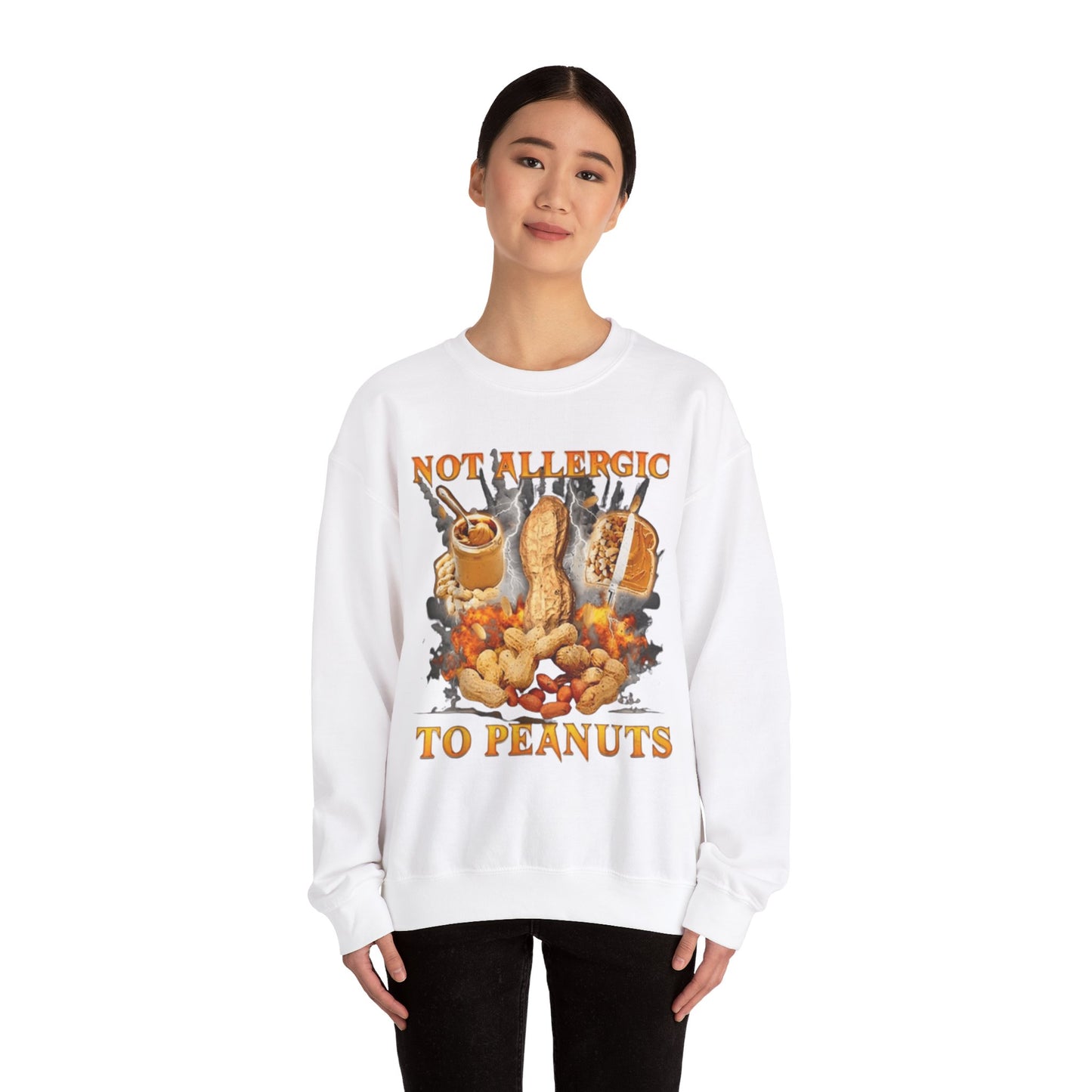 Not Allergic To Peanuts Unisex Crewneck Sweatshirt