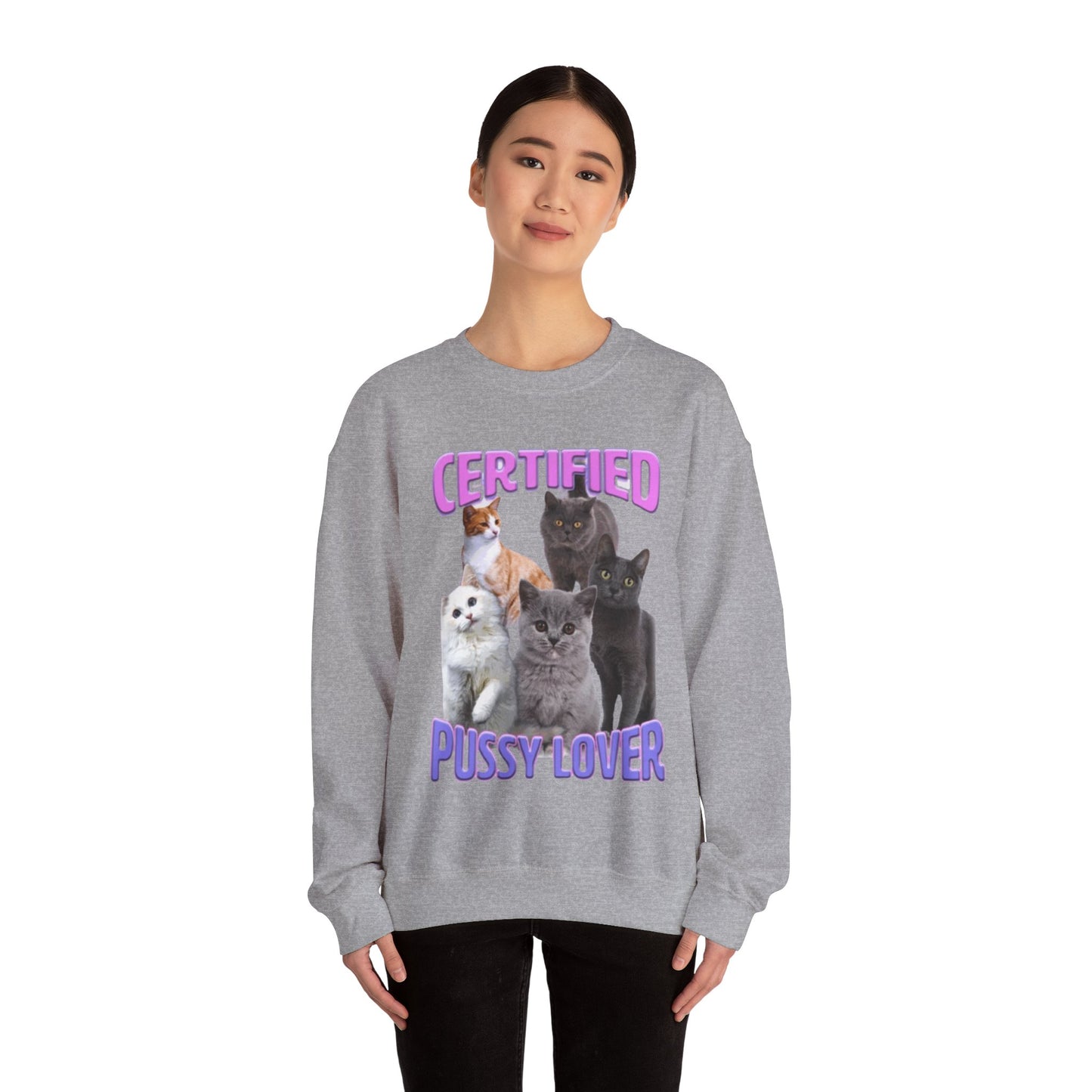 Certified P*ssy Lover Adult Unisex Crewneck,  Gift Shirt, Parody crewneck