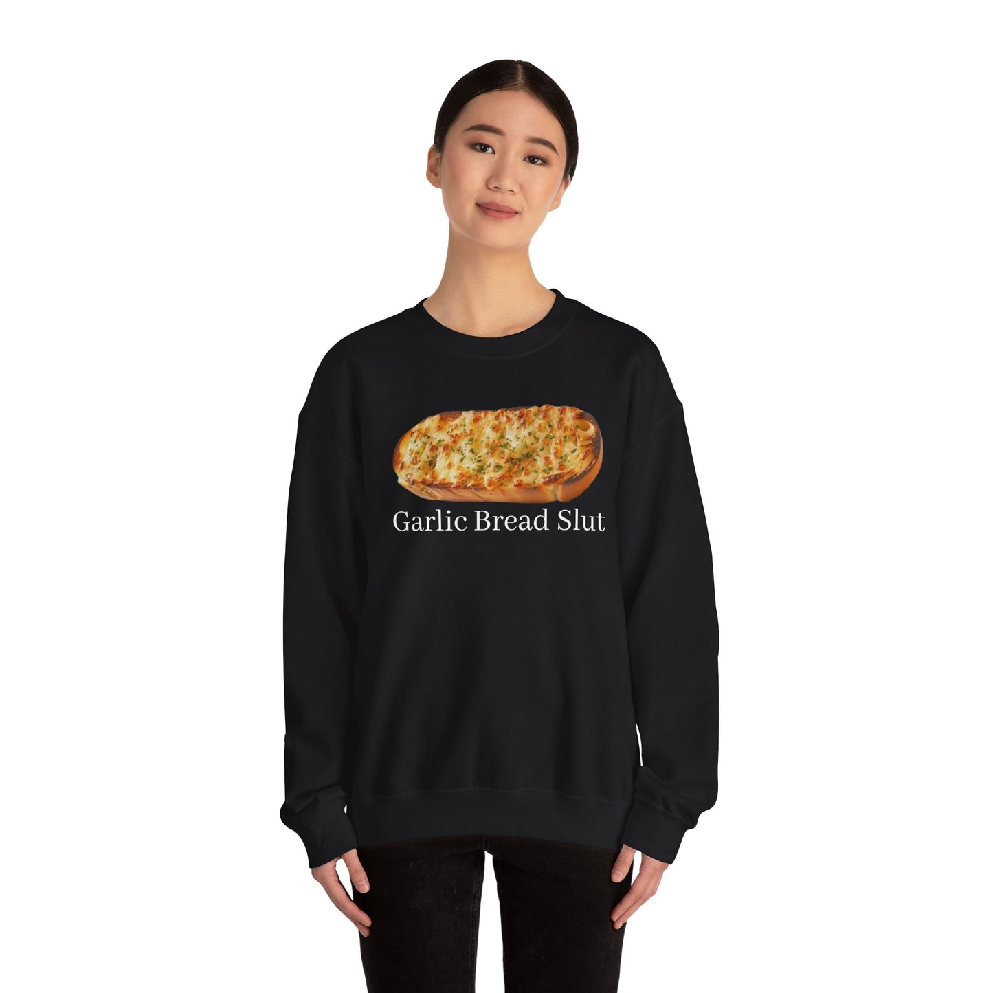 Garlic Bread Sl*t Adult Unisex Crewneck,  Gift Shirt, Parody crewneck