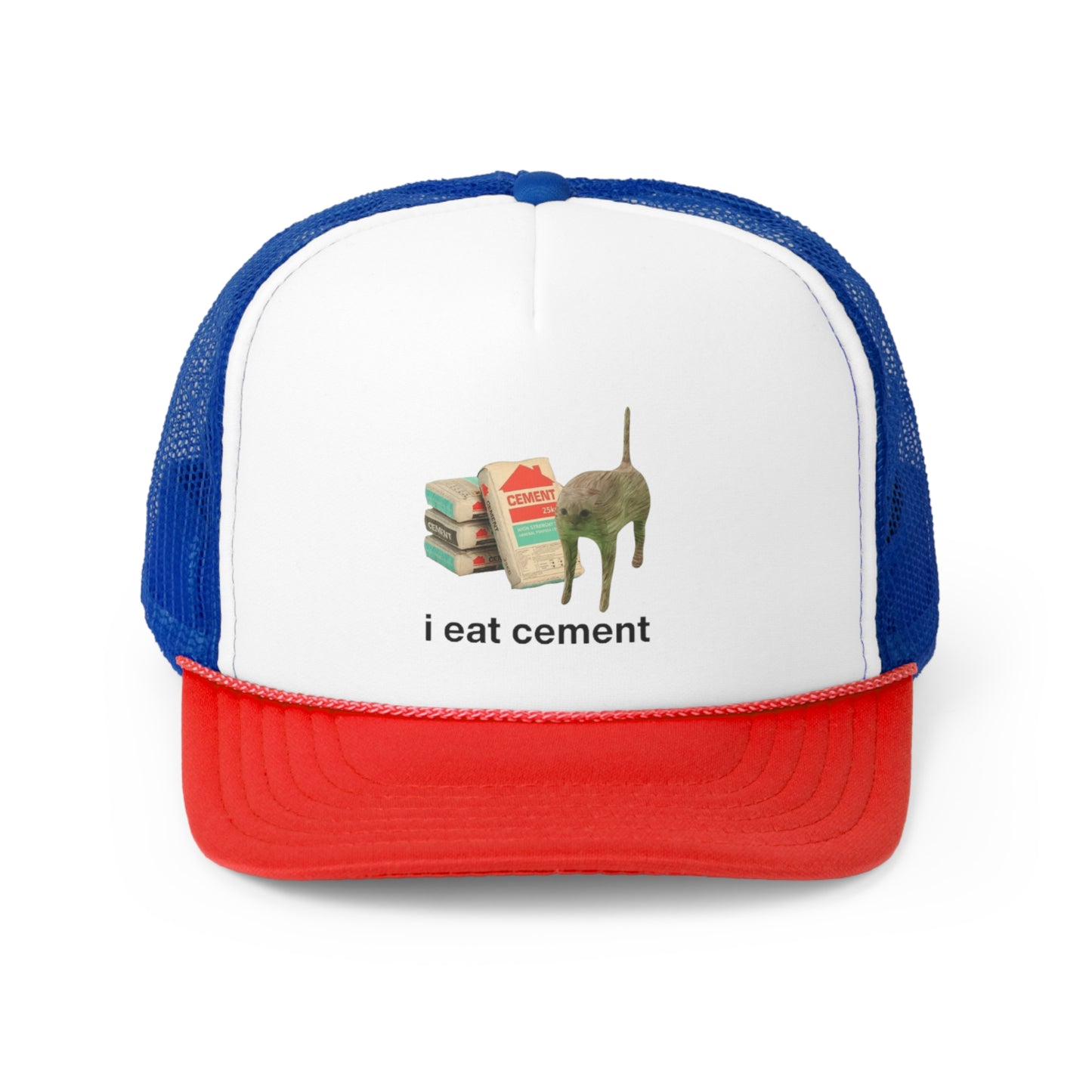 I Eat Cement Cute Animal Comic Trucker Hat