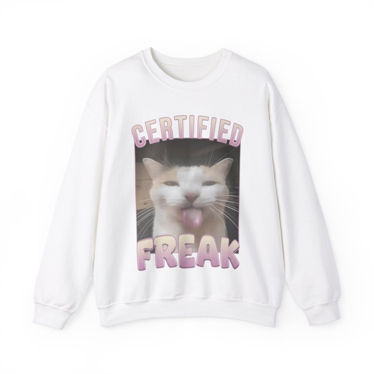 Certified Freak Funny Cat Unisex Crewneck Sweatshirt