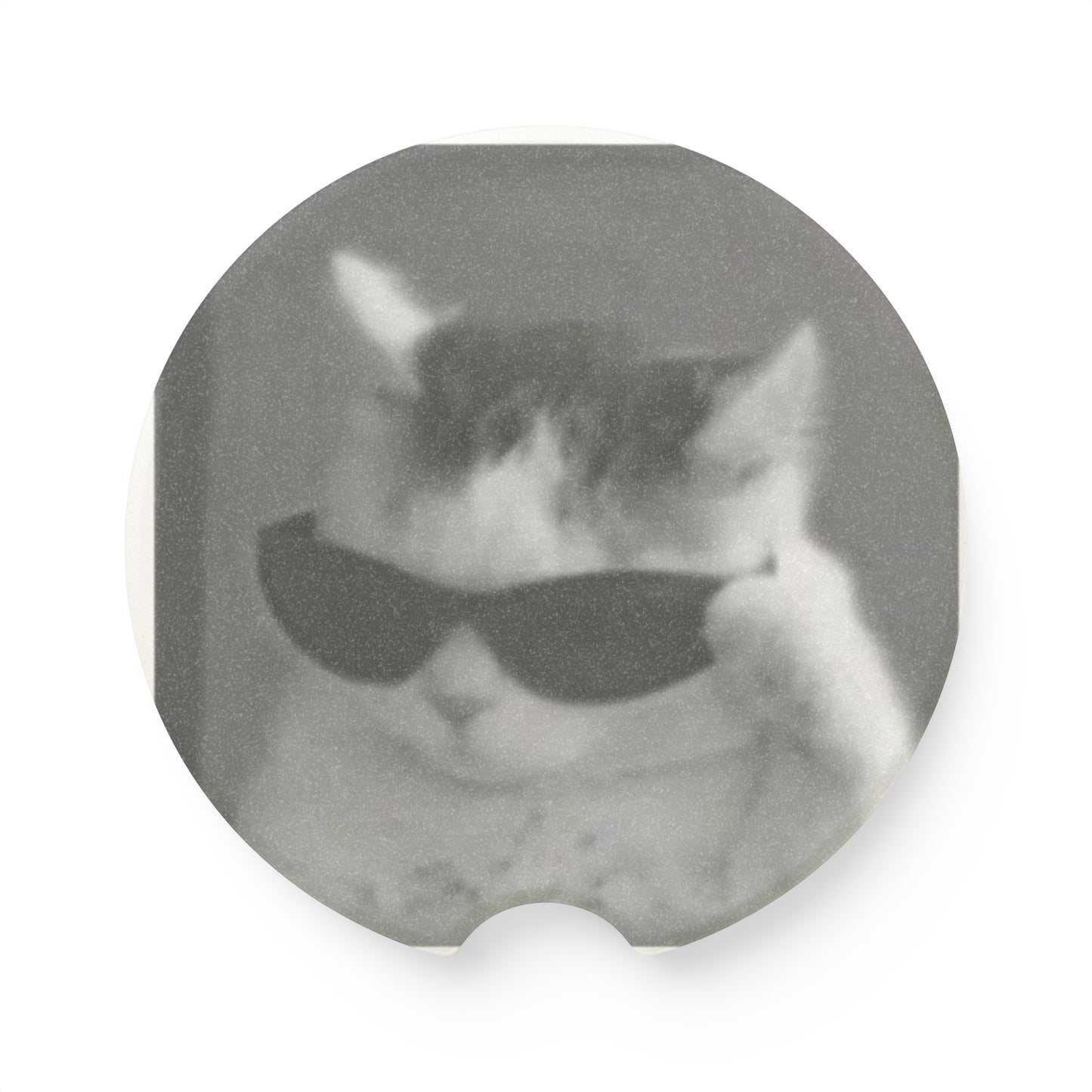 Cat With Sunglasses Soapstone Car Coaster