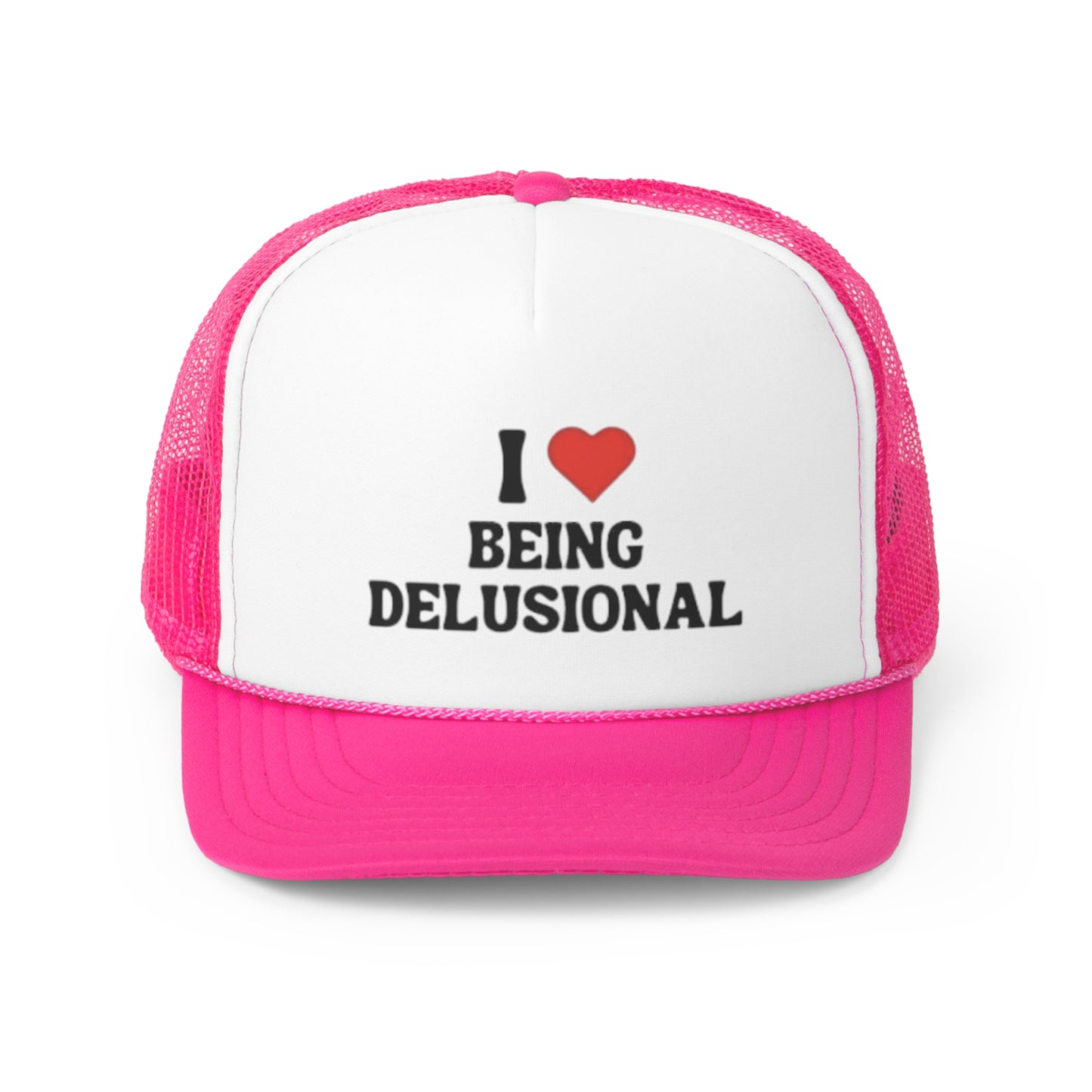 I Love Being Delusional Trucker Hat, Funny Hats, Gift Hat, Parody Trucker Hat, Trendy Hats, Meme Hat