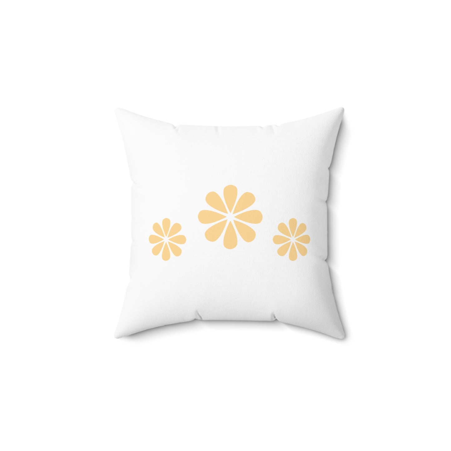 Yellow Flowers Aesthetic Polyester Square Pillow