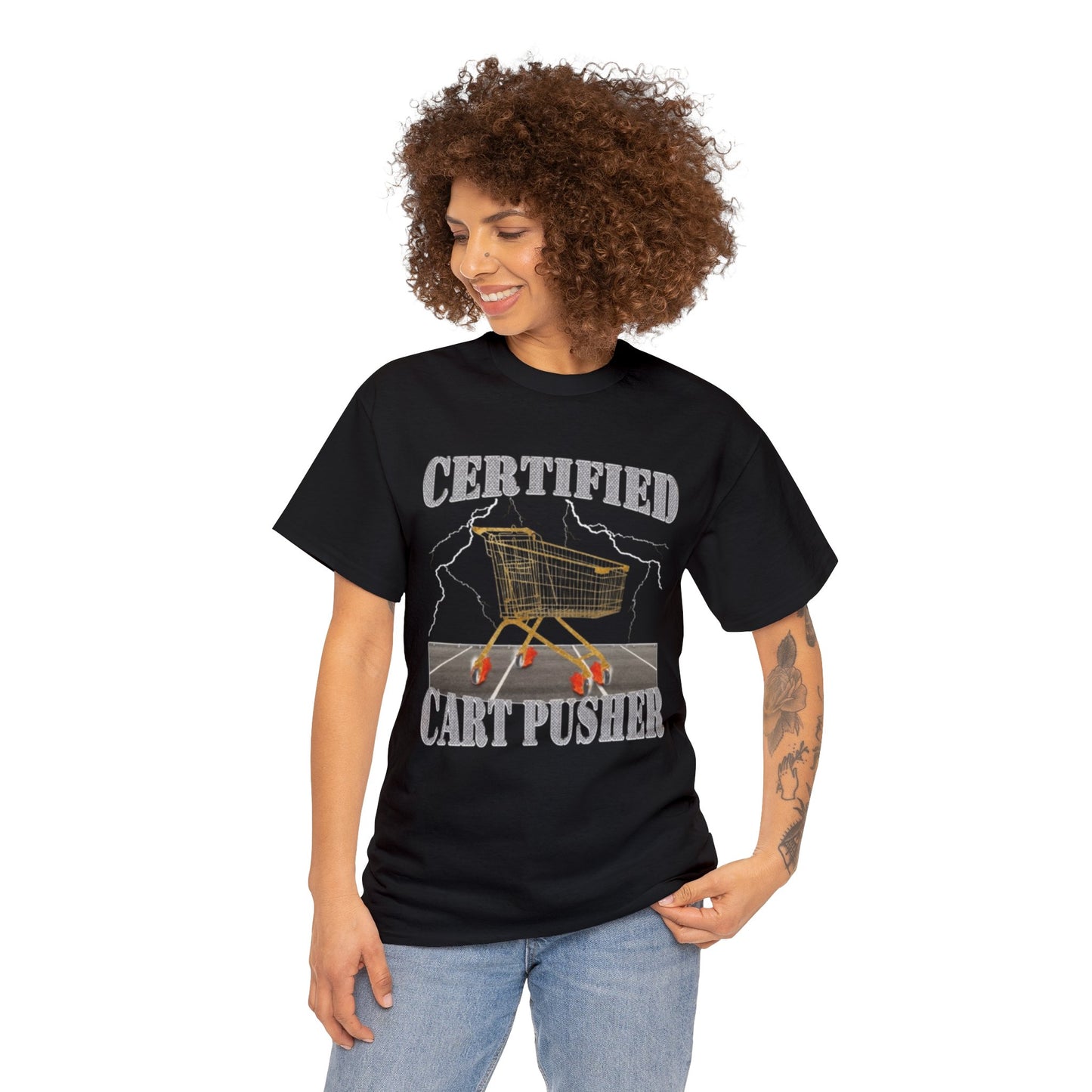 Certified Cart Pusher Adult Unisex Shirt, Funny Meme Tee