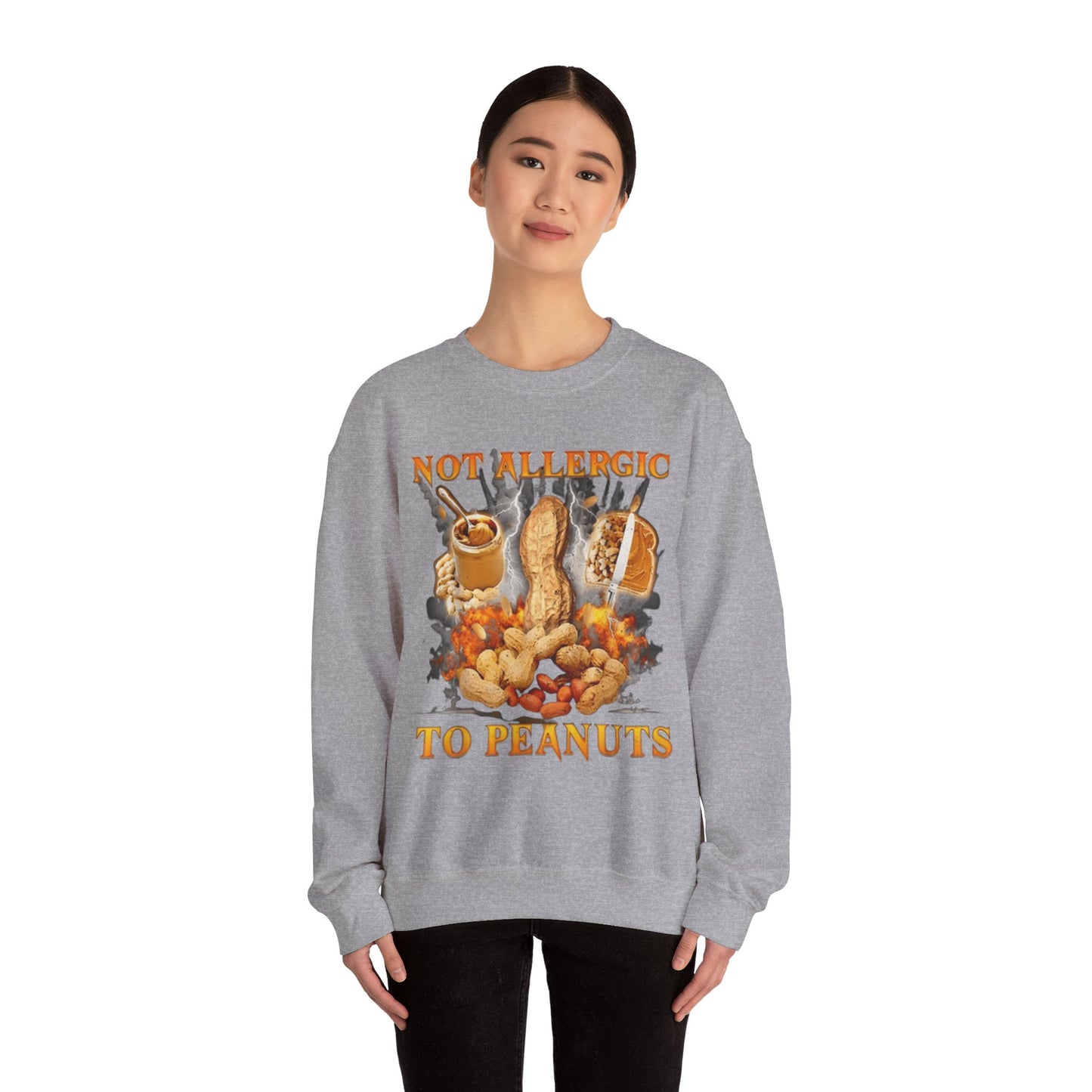 Not Allergic To Peanuts Unisex Crewneck Sweatshirt