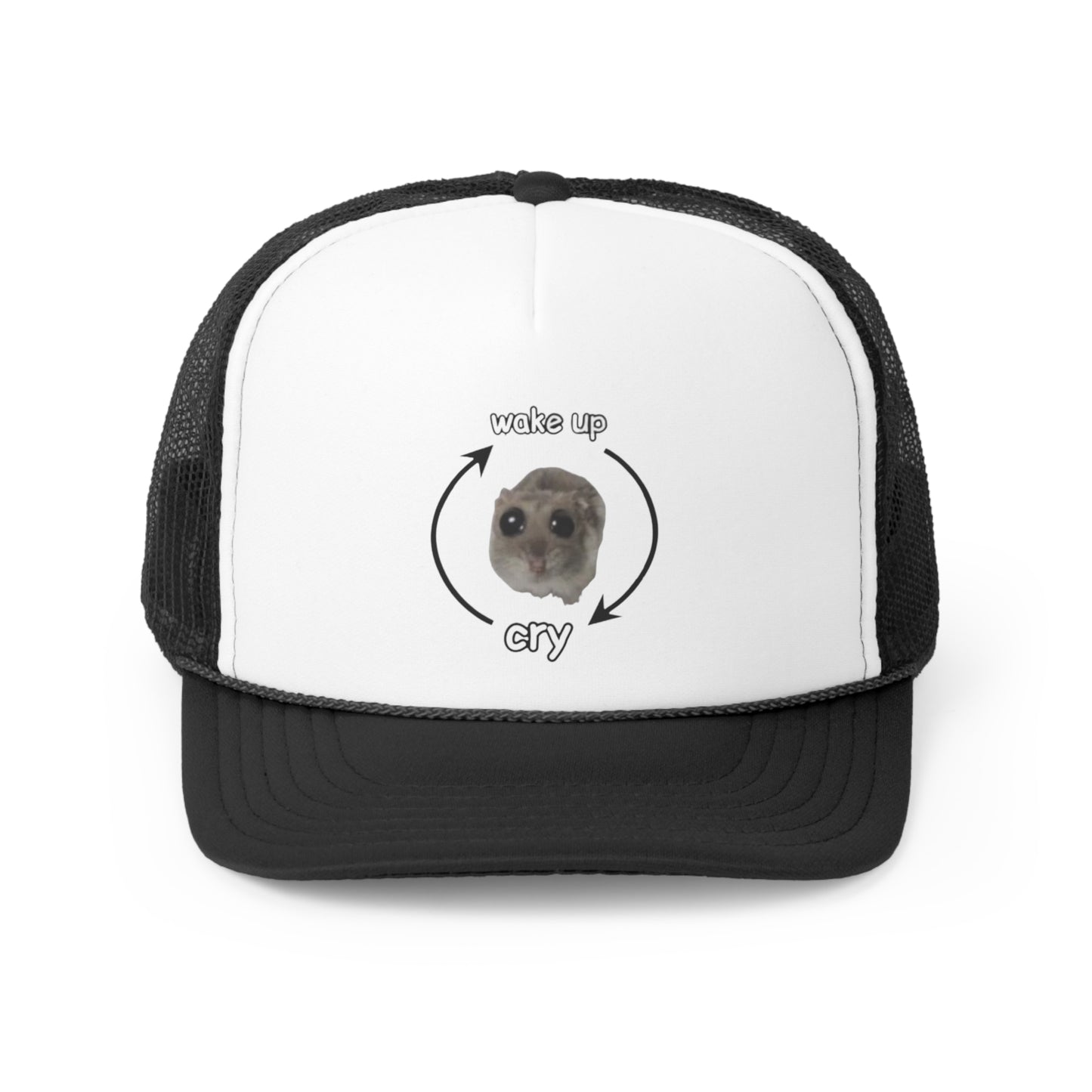 Wake Up Cry  Trucker Hat, Funny Hats, Gift Hat, Parody Trucker Hat, Tiktok, Trendy Hats, Meme Hats, Cute Animal Hats