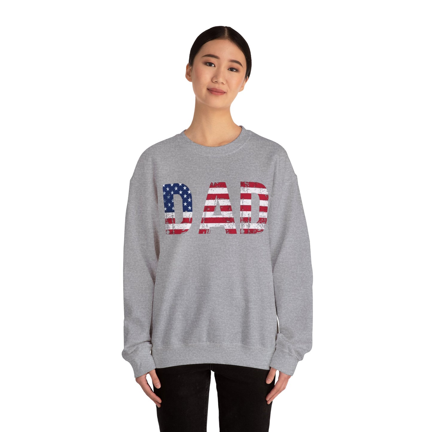 Dad American Flag Crewneck Unisex Crewneck Sweatshirt