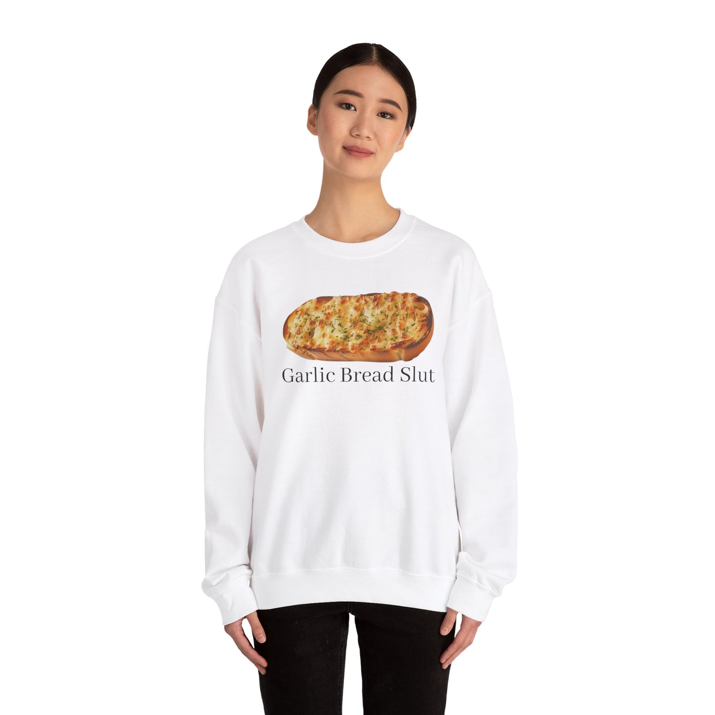 Garlic Bread Sl*t Adult Unisex Crewneck,  Gift Shirt, Parody crewneck