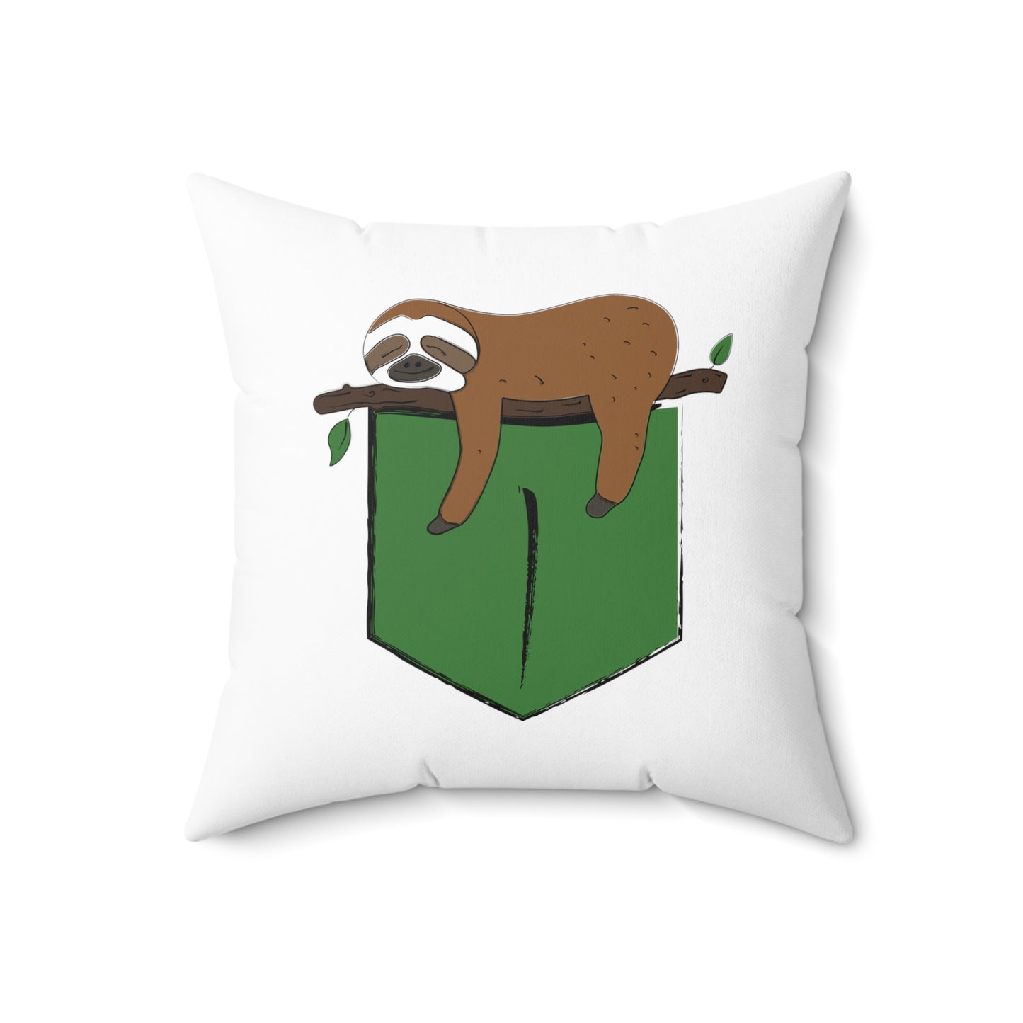 Sleepy Sloth Aesthetic Polyester Square Pillow