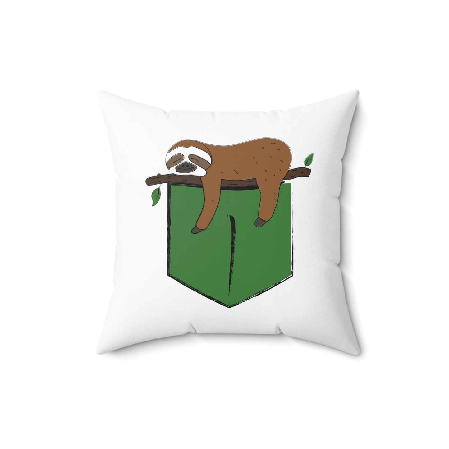 Sleepy Sloth Aesthetic Polyester Square Pillow