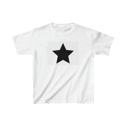 Black Star Print Black Crop Baby Tee