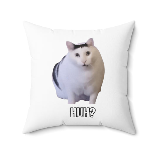 Huh? Spun Polyester Square Pillow